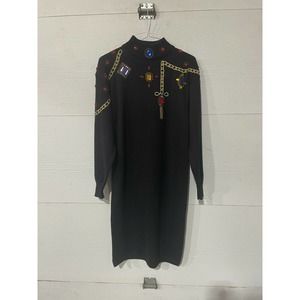 Vintage Plain Jane Sweater Dress Sweet Baby Jane Black Bejeweled Size M ⭐